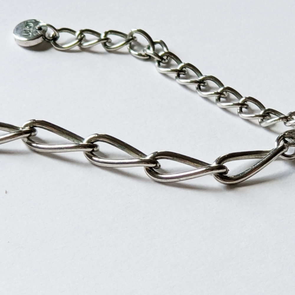 Loft Statement Necklace Multistrand Beaded Silver - image 5